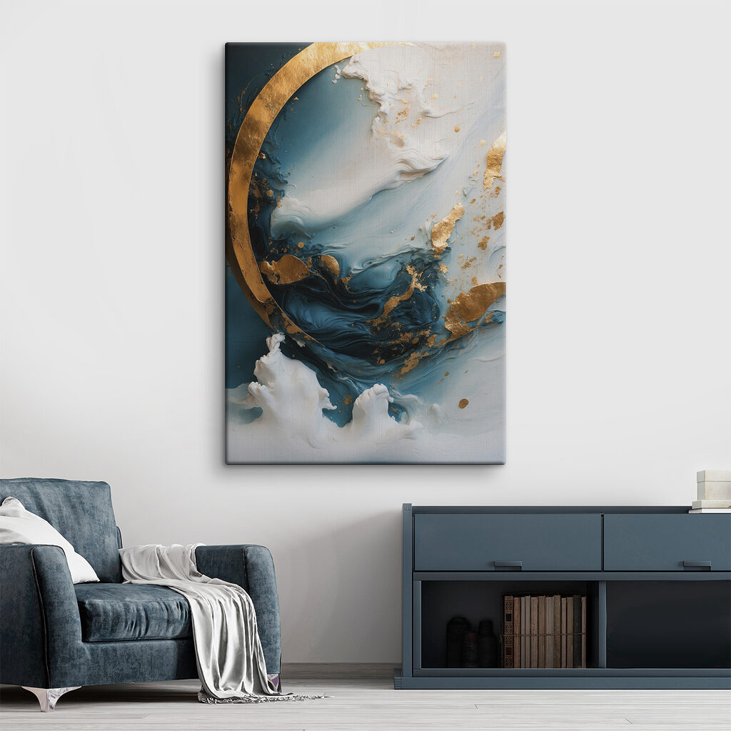 Arco dourado em turquesa — interior 2