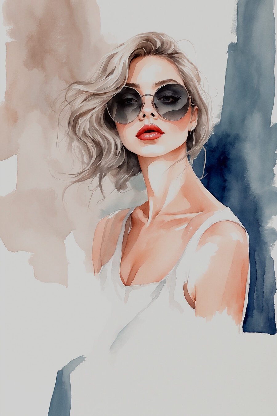 Retrato com óculos — design completo