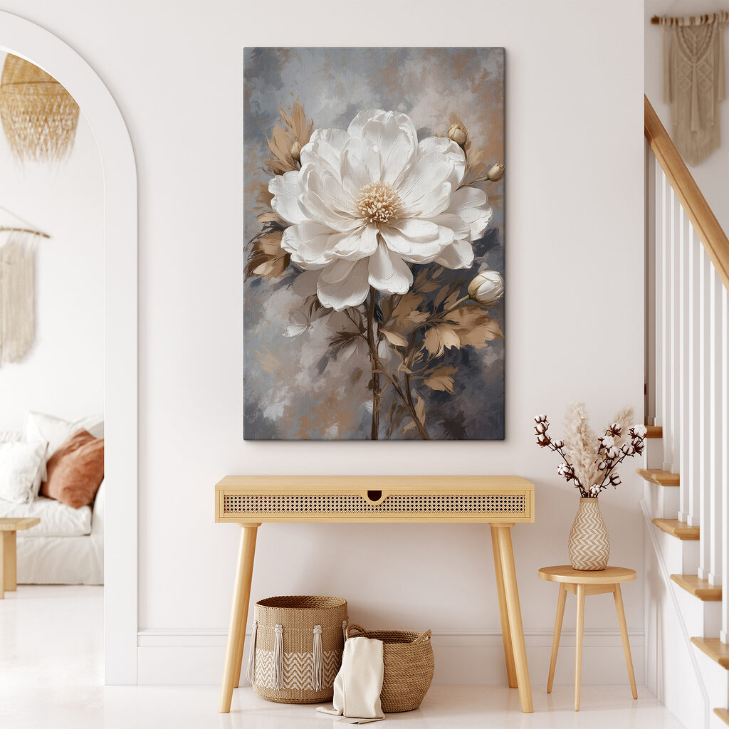 Flores brancas, folhas ocre — interior 3