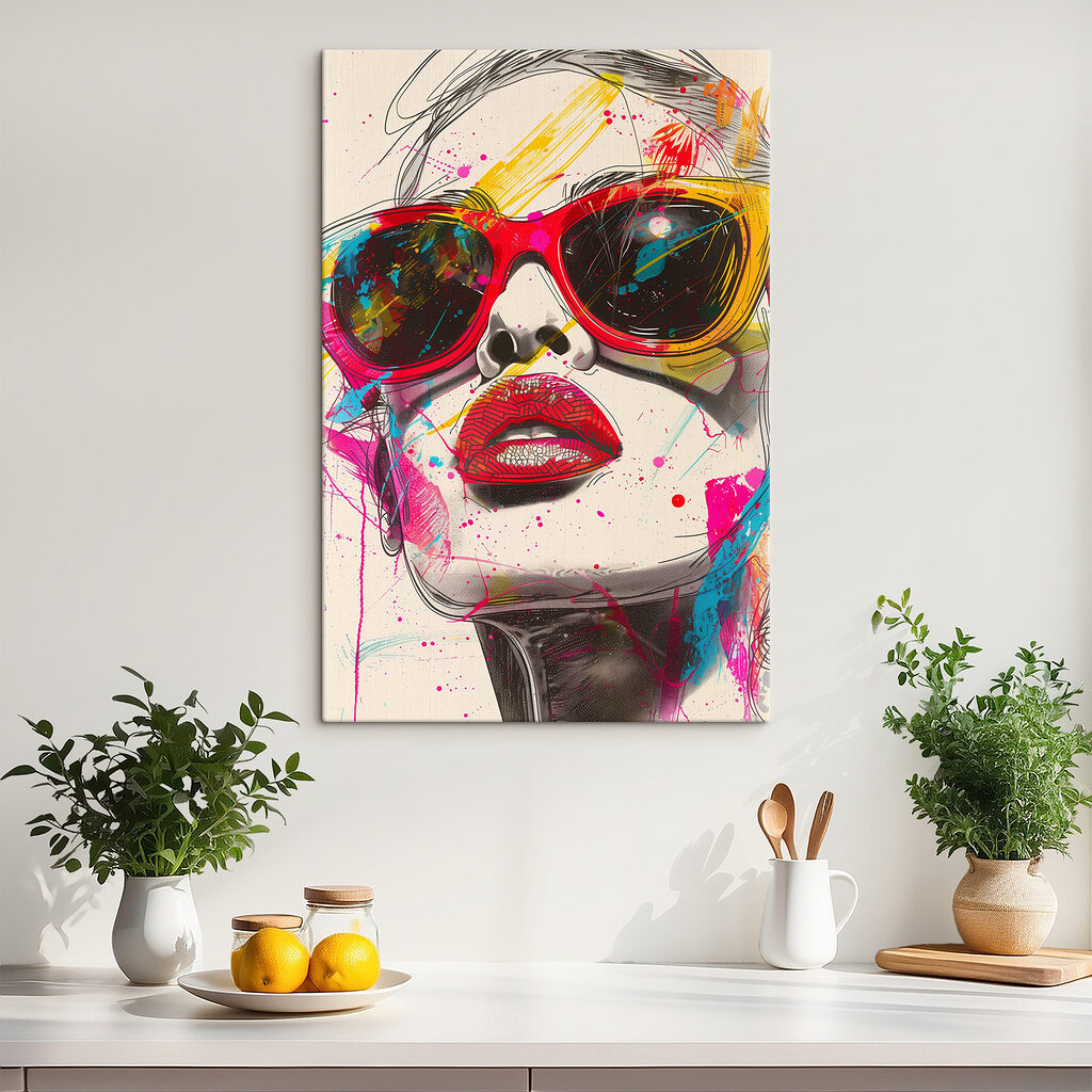 Retrato de óculos vermelhos — interior 2