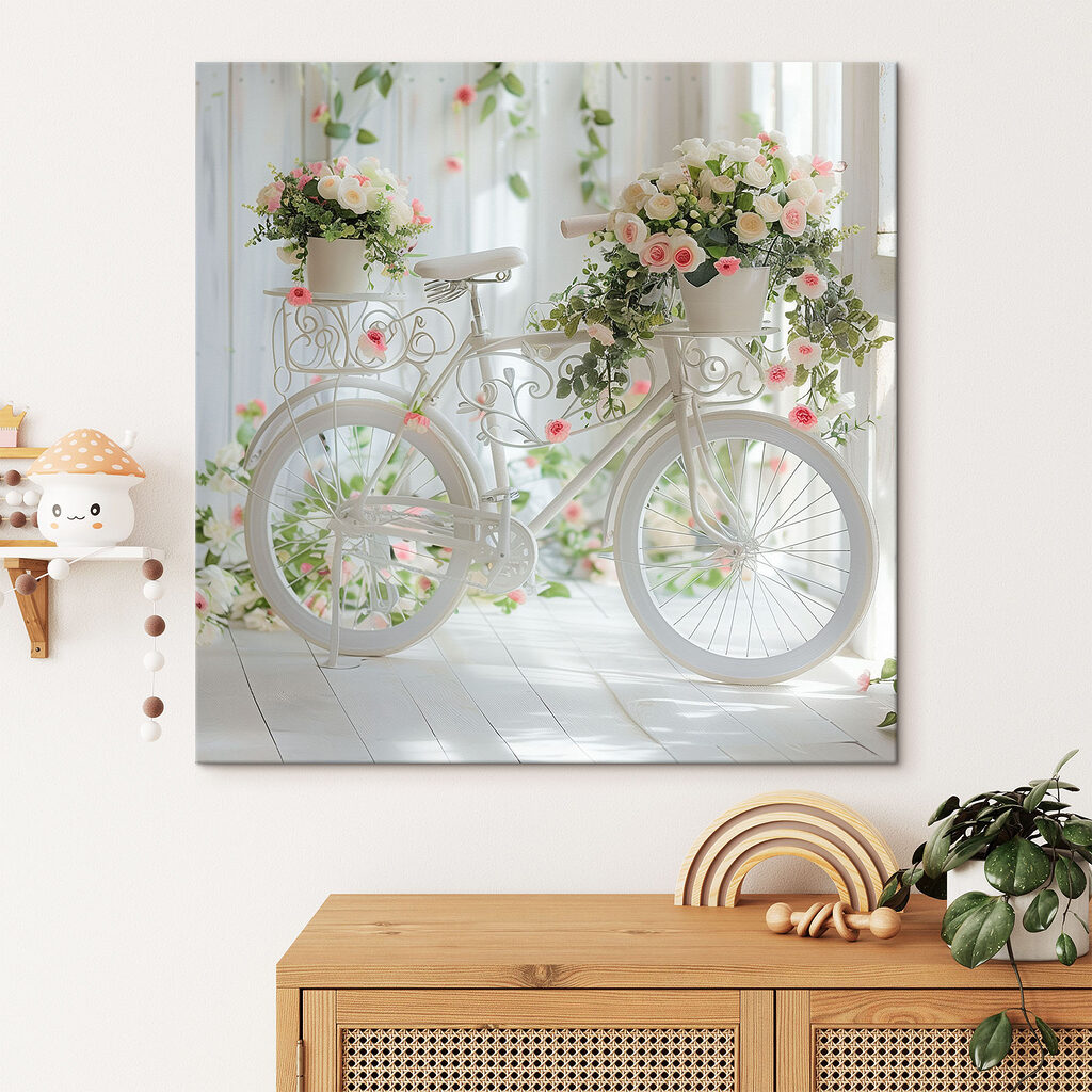 Bicicleta com flores cor-de-rosa — interior 2