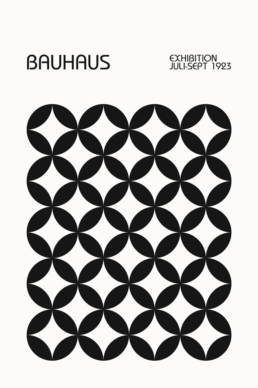 Círculos Bauhaus em preto — design completo