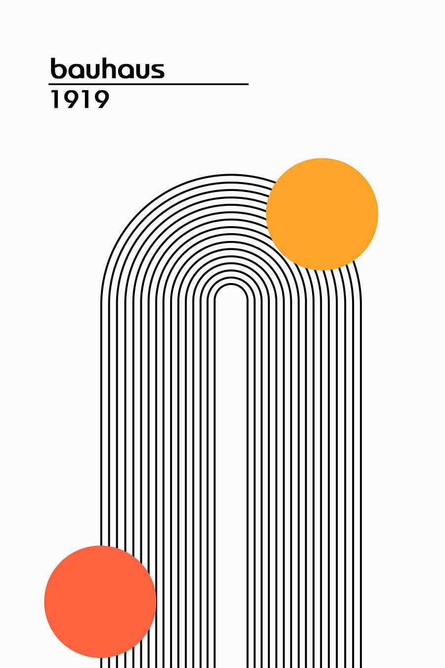 Arco entre círculos — design completo