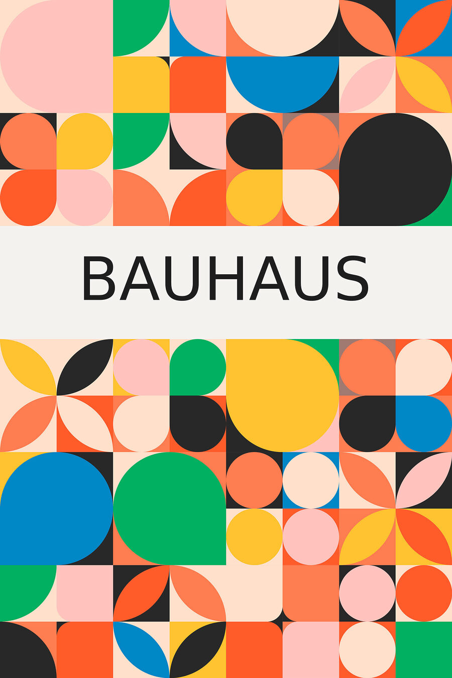 Quartos de círculo Bauhaus — design completo
