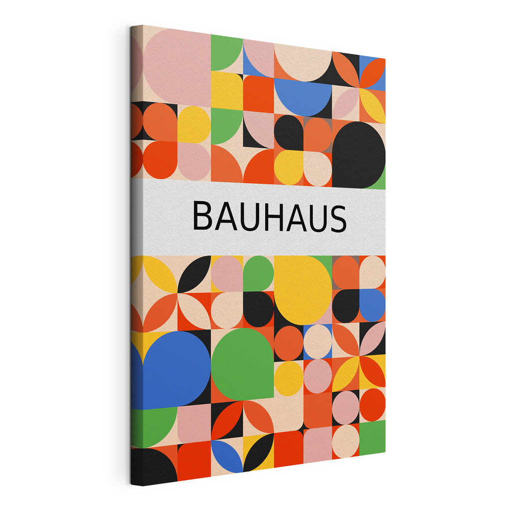 Quartos de círculo Bauhaus, tela esticada e borda contínua