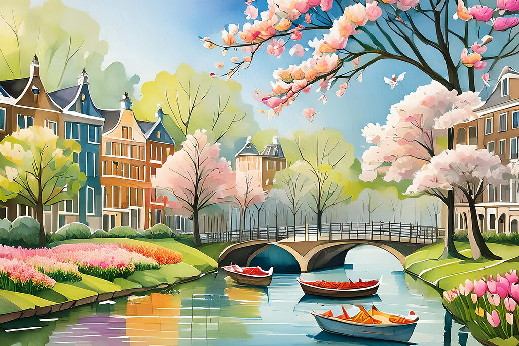Primavera junto ao canal — design completo