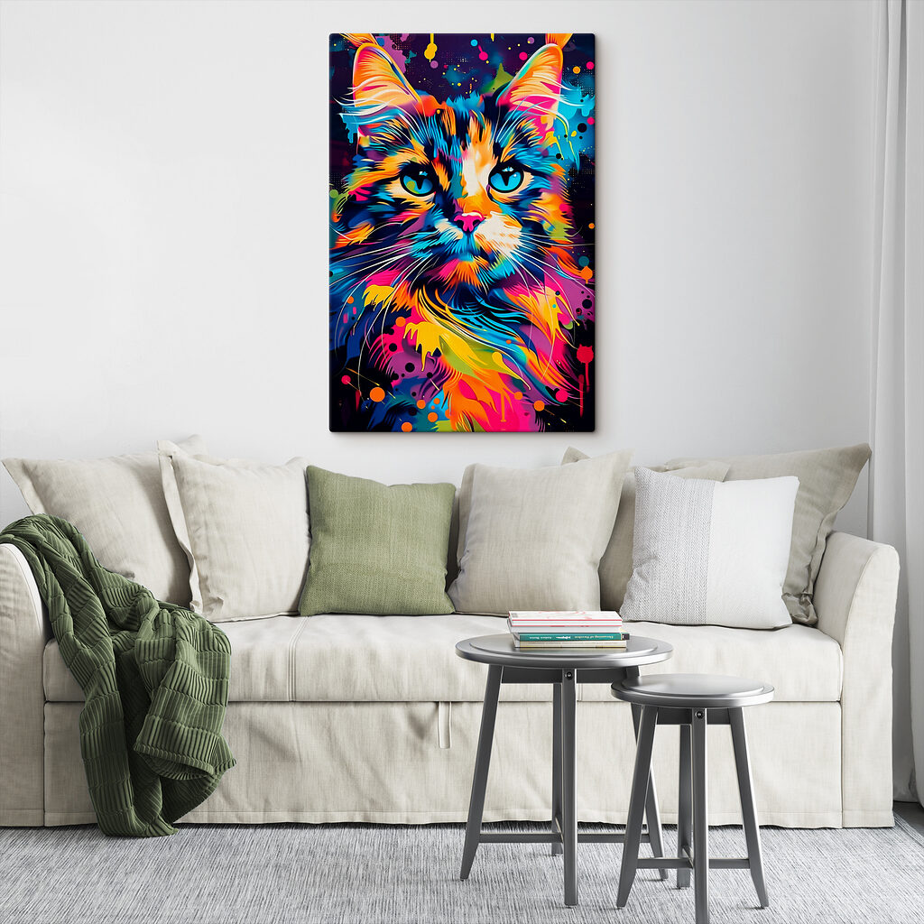Gato de salpicos coloridos — interior 3