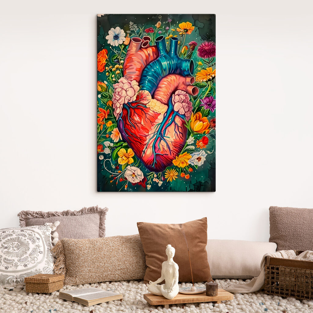 Coração entre flores — interior 2