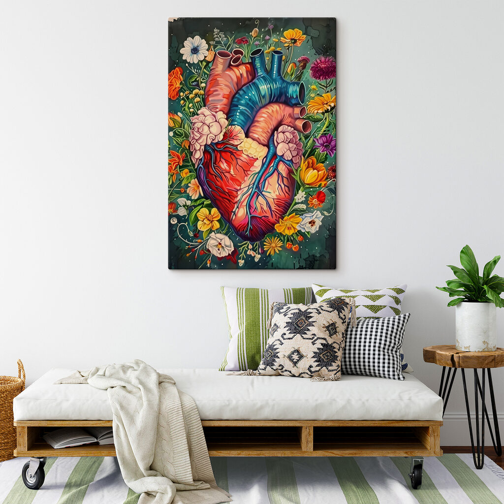 Coração entre flores — interior 3
