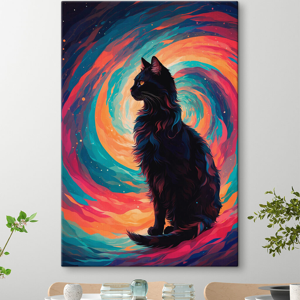 Gato preto em espiral — interior 3