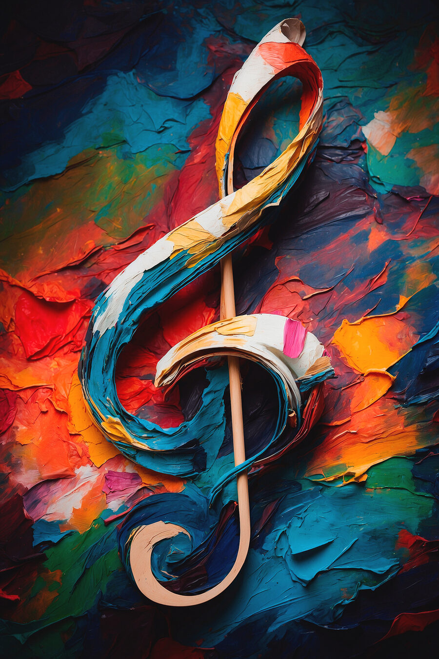 Clave de sol colorida — design completo