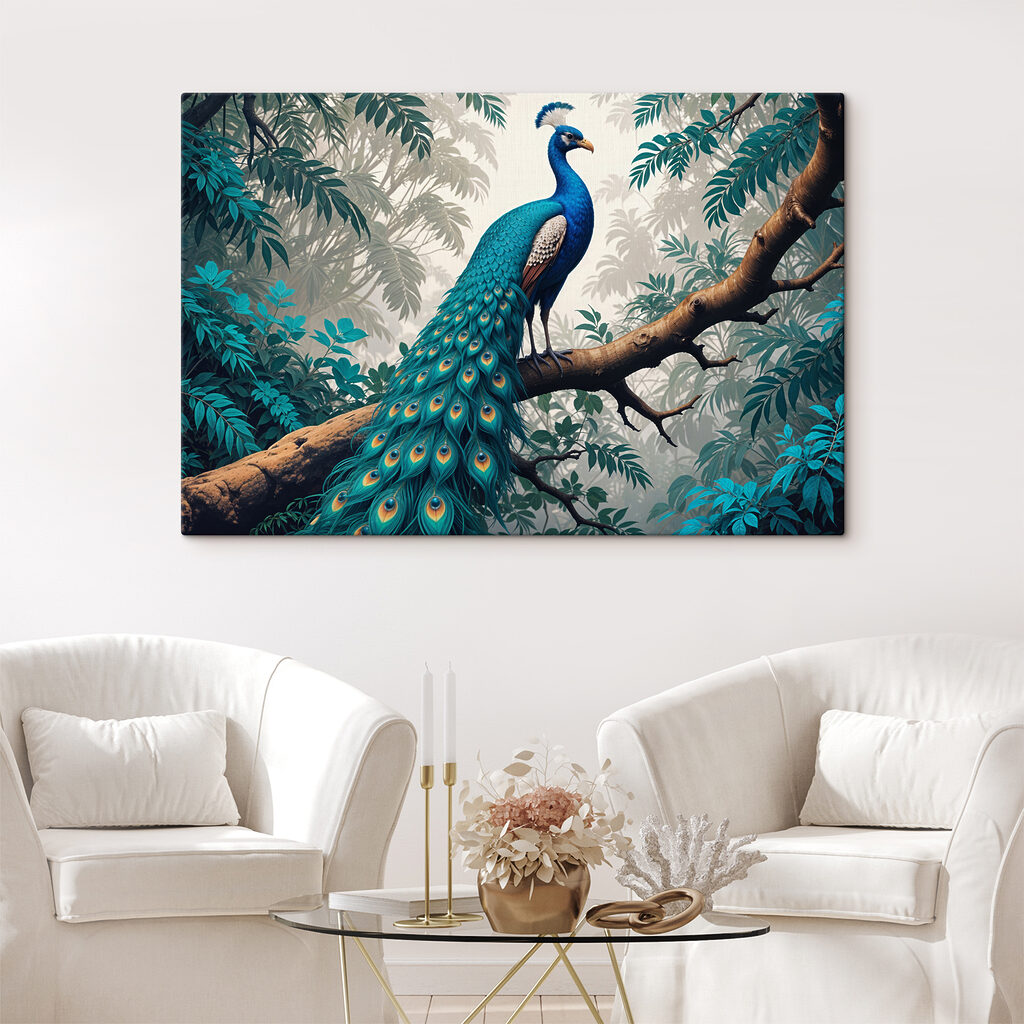 Pavão num ramo tropical — interior 2