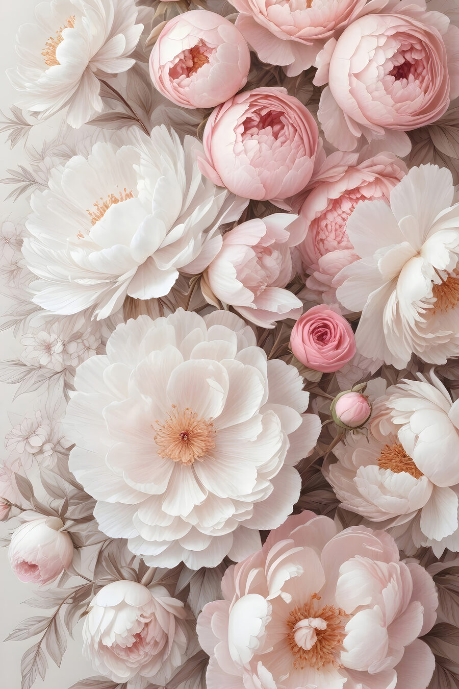 Rosas cor-de-rosa em branco — design completo