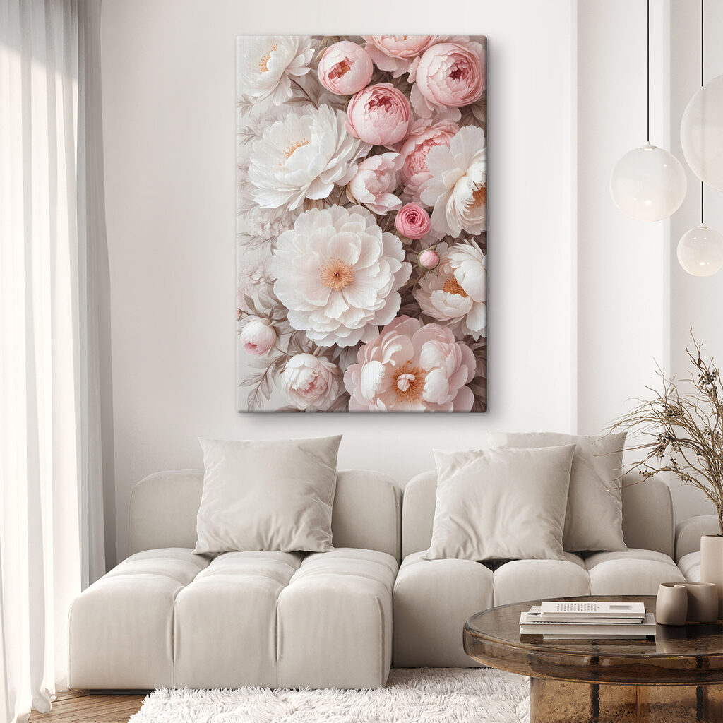 Rosas cor-de-rosa em branco — interior 1