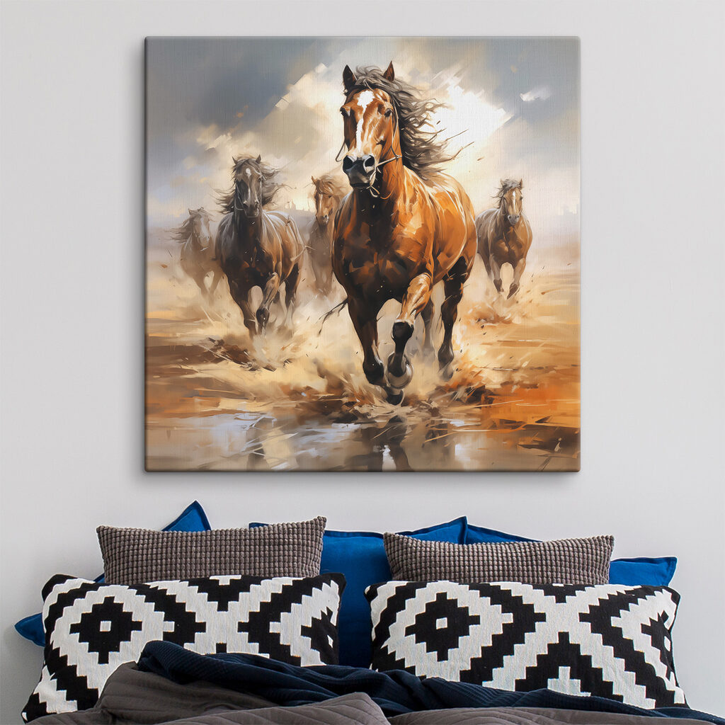 Cavalos em água rasa — interior 2
