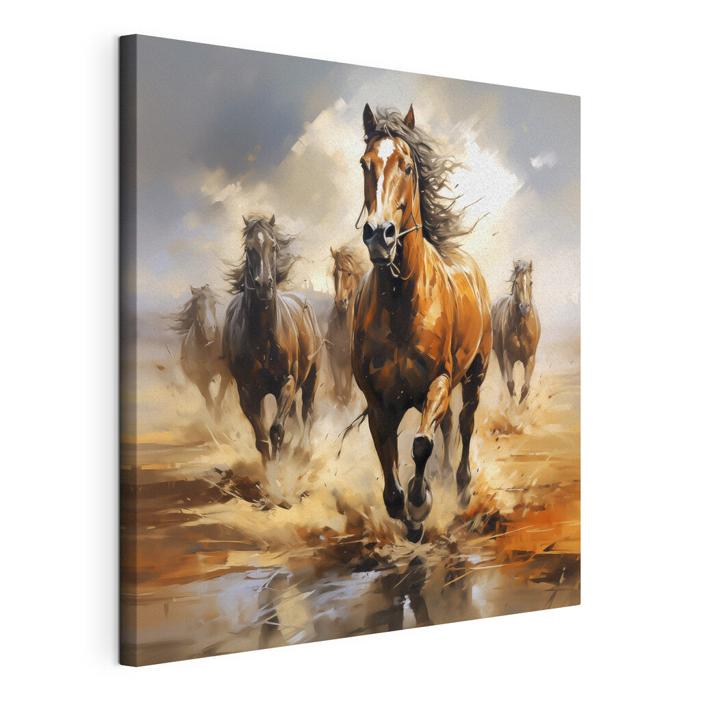 Cavalos em água rasa — vista do produto