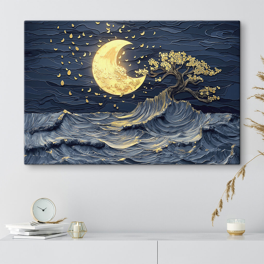 Árvore entre ondas noturnas — interior 3