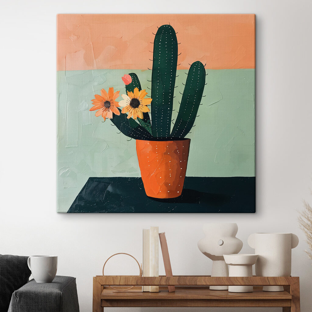 Cato com flores laranja — interior 2