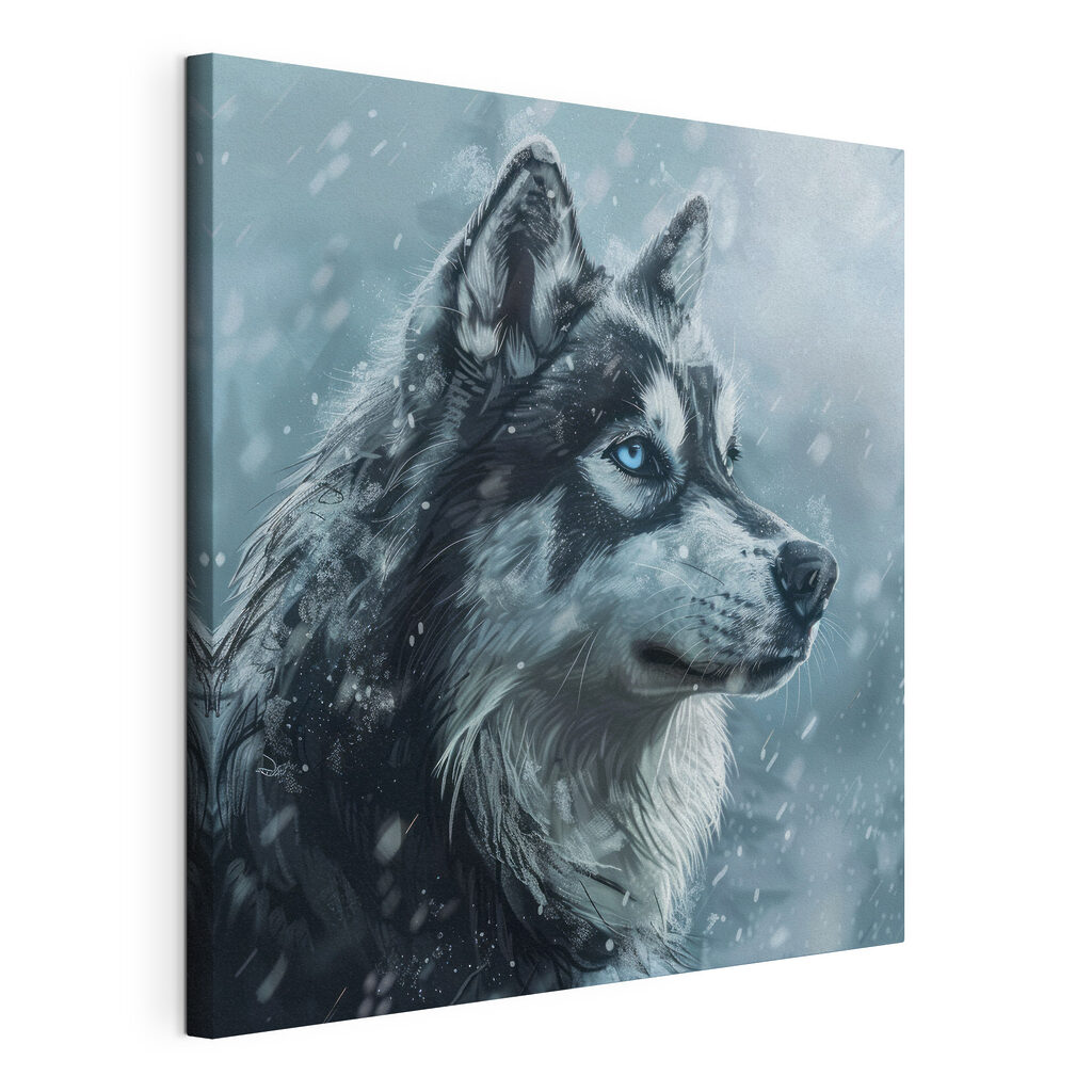 Husky na neve — vista do produto