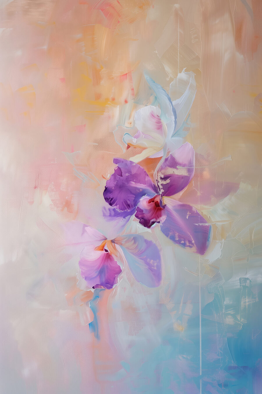 Orquídea em tons pastel — design completo