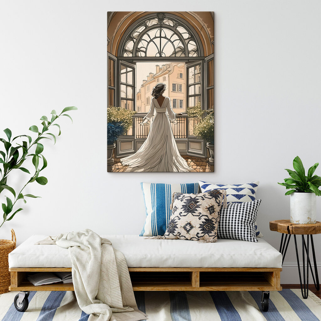 Mulher ao entardecer — interior 1
