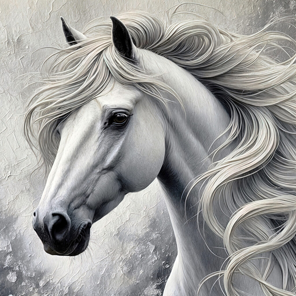 Cavalo de crina ondulada — design completo