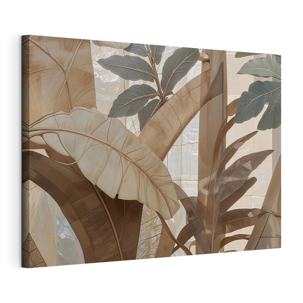 Folhas tropicais em castanho — vista do produto