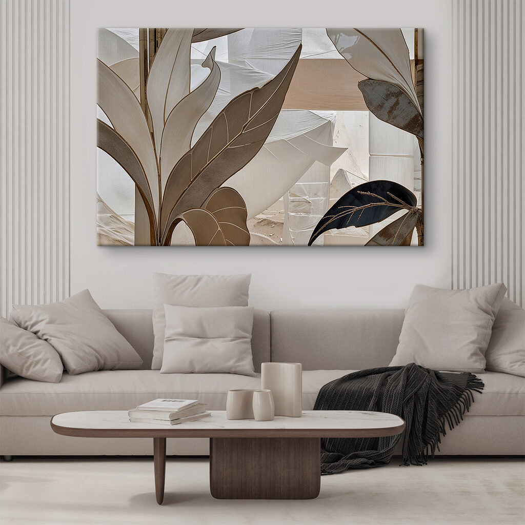 Folhas em linhas terrosas — interior 1