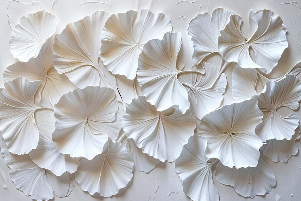 Folhas de ginkgo brancas — design completo