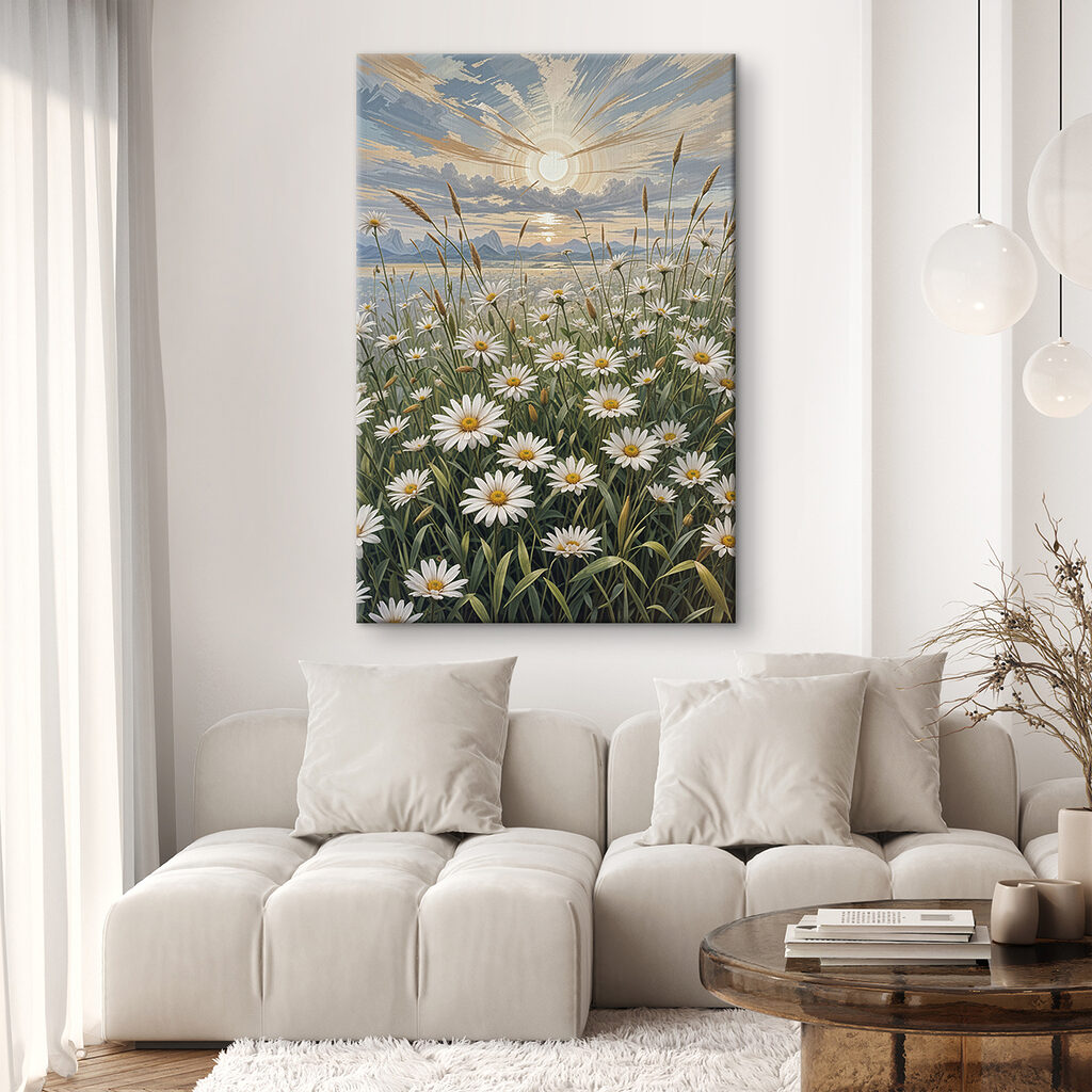 Margaridas sob sol baixo — interior 1