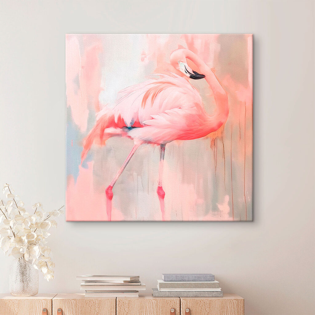 Flamingo em riscas rosa — interior 1
