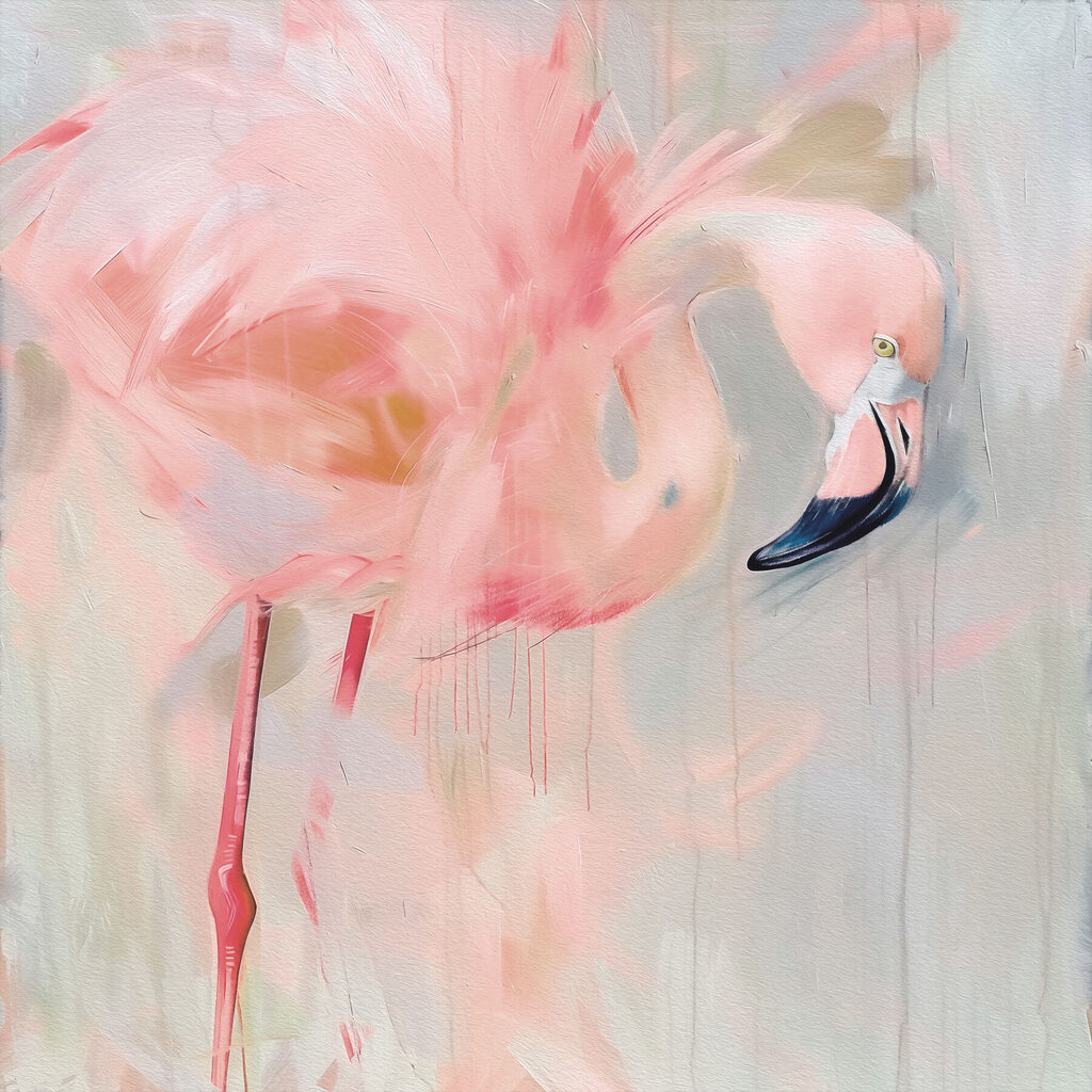 Flamingo de pescoço curvo — design completo