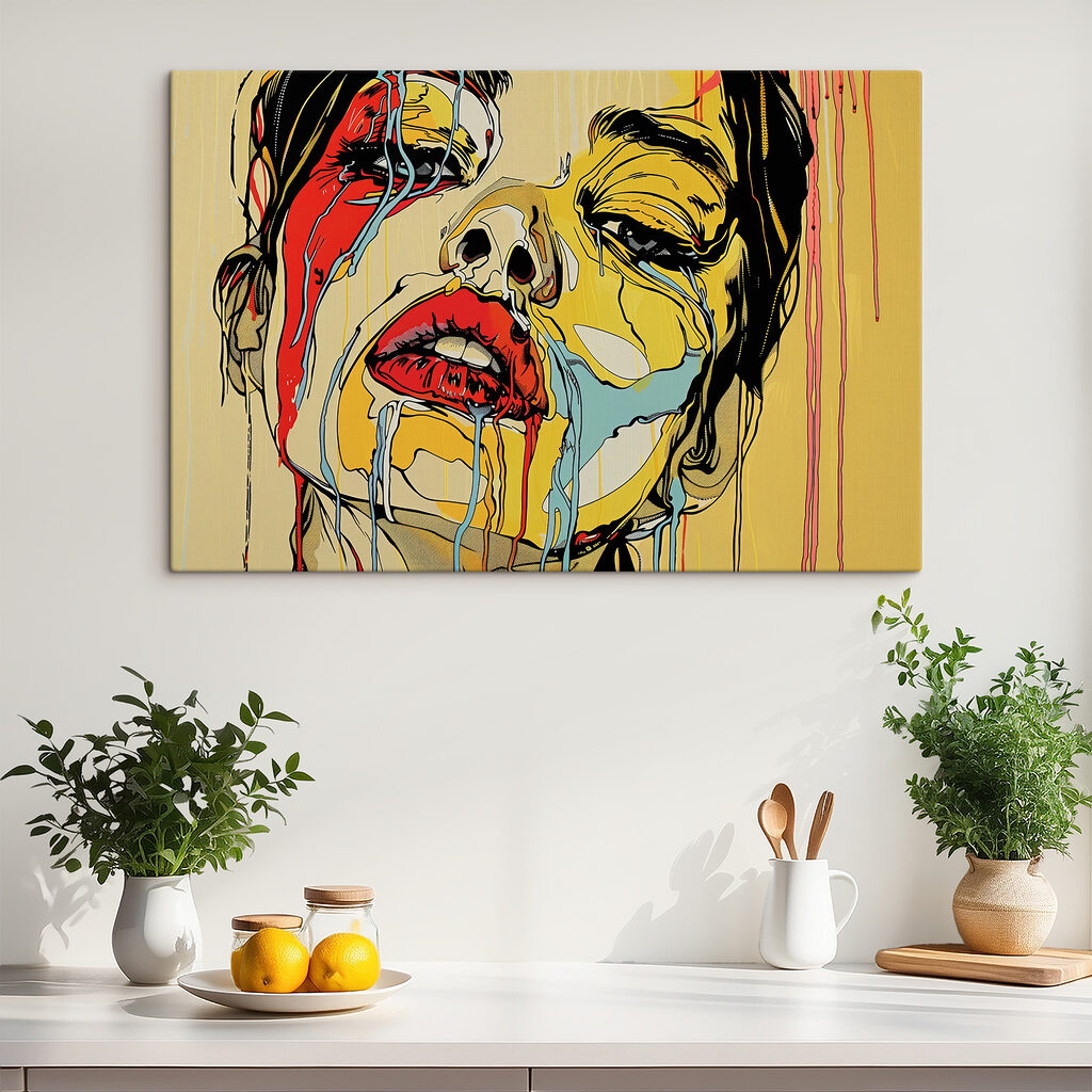 Rosto em faixas coloridas — interior 3