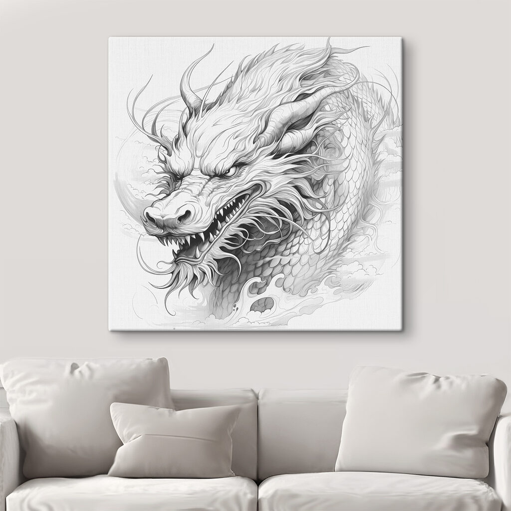 Dragão em traço fino — interior 2