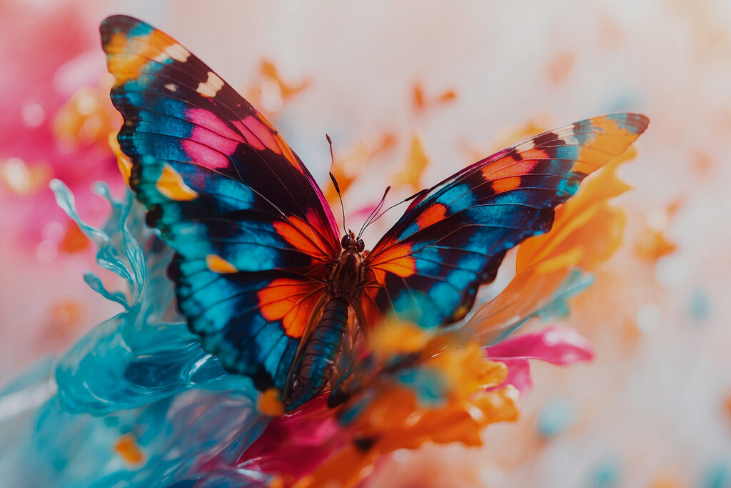 Borboleta em tons pastel — design completo