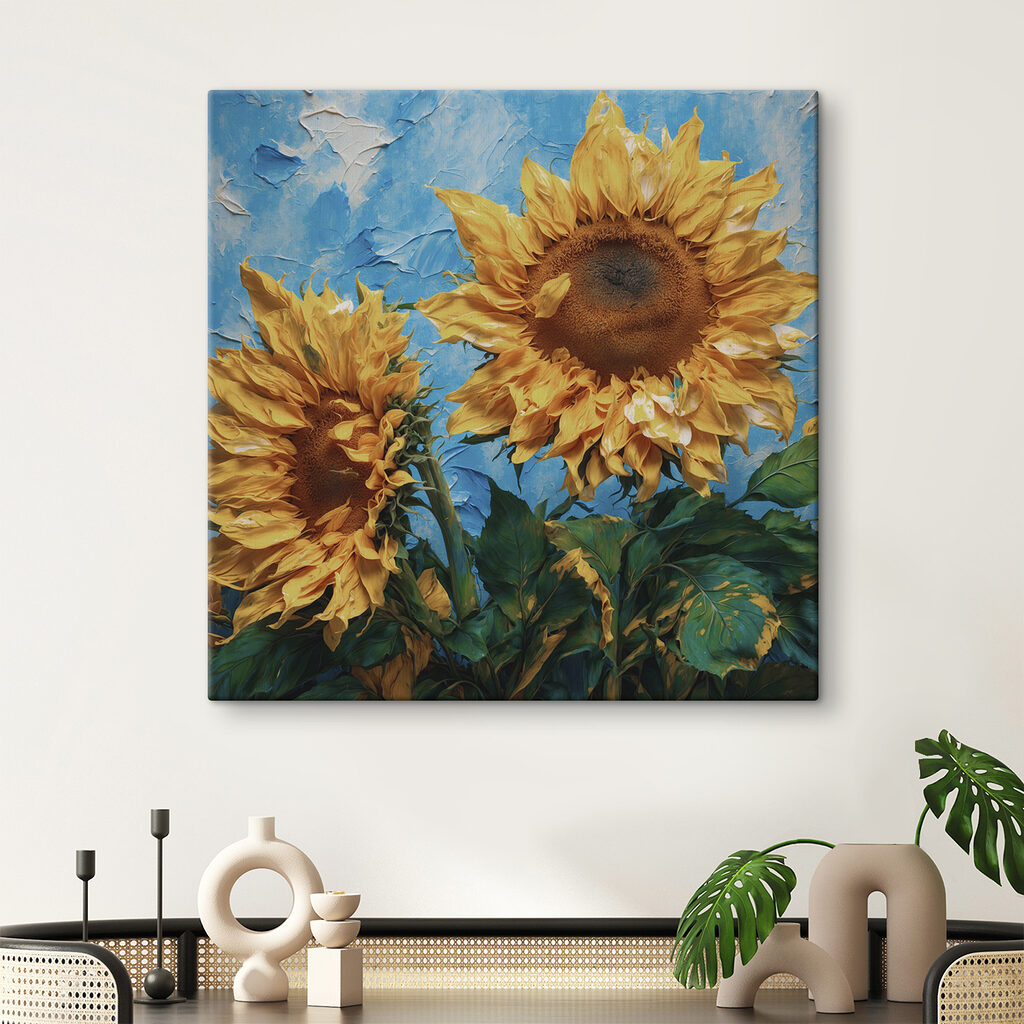 Girassóis contra céu azul — interior 2