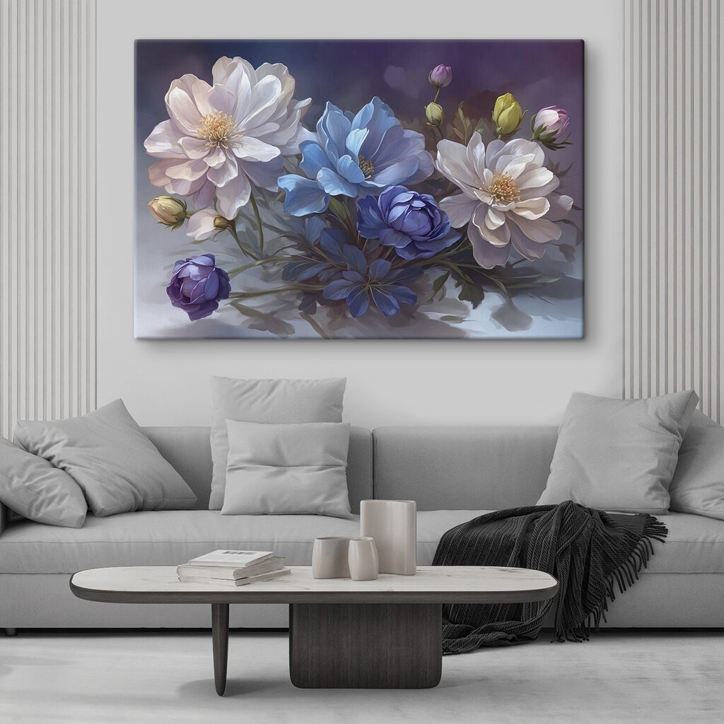 Flores brancas e azuis — interior 2