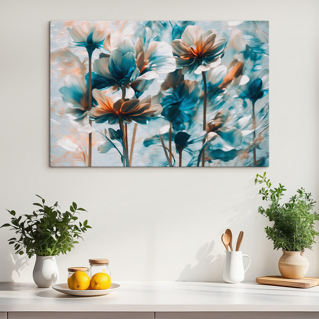 Flores azuis em hastes — interior 3