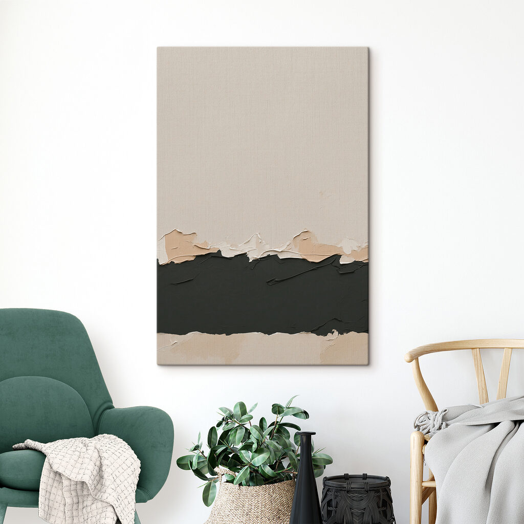 Faixa escura sobre bege — interior 2