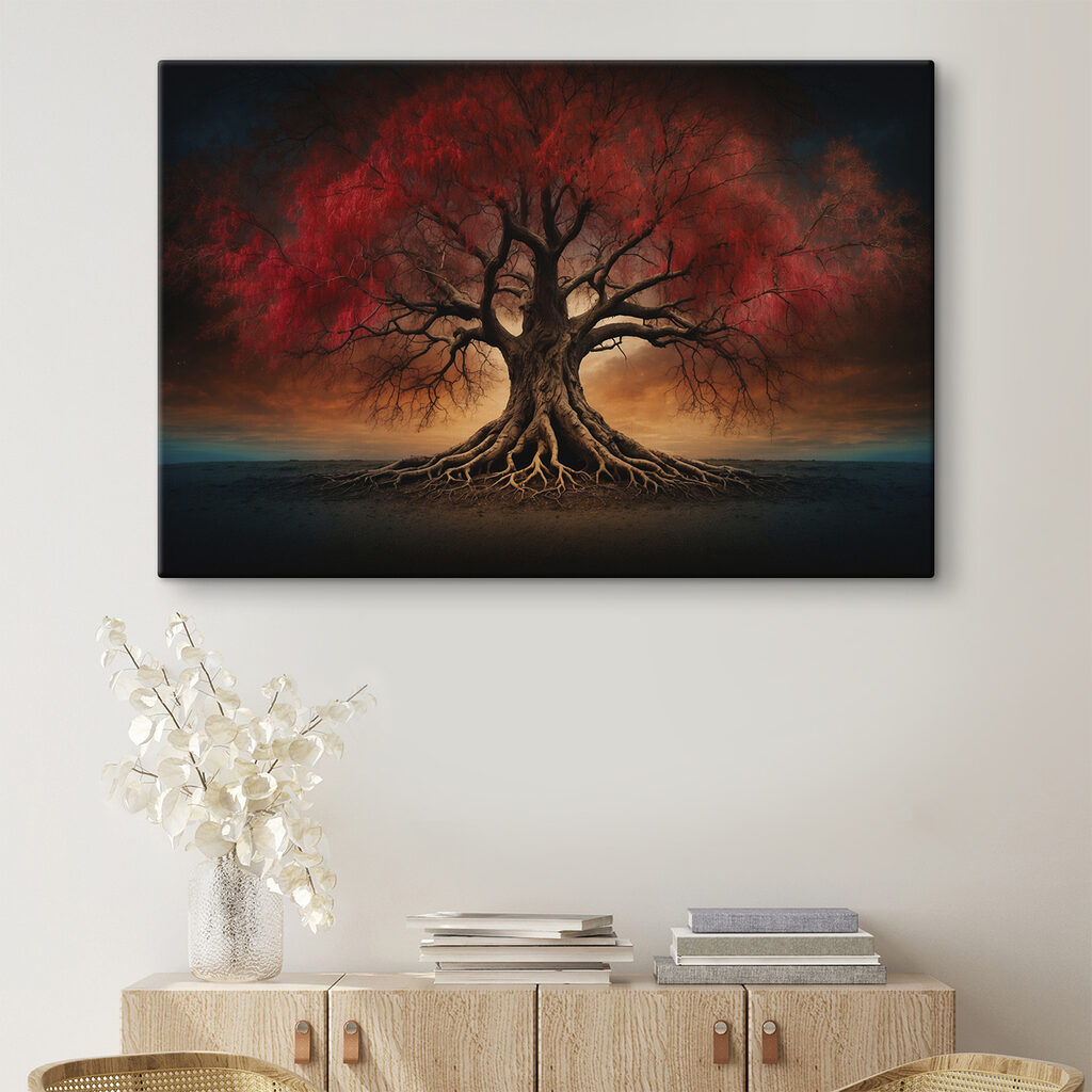 Árvore vermelha enraizada — interior 2