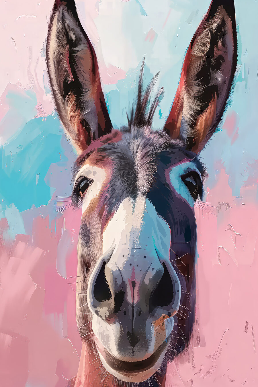 Burro contra fundo rosa — design completo