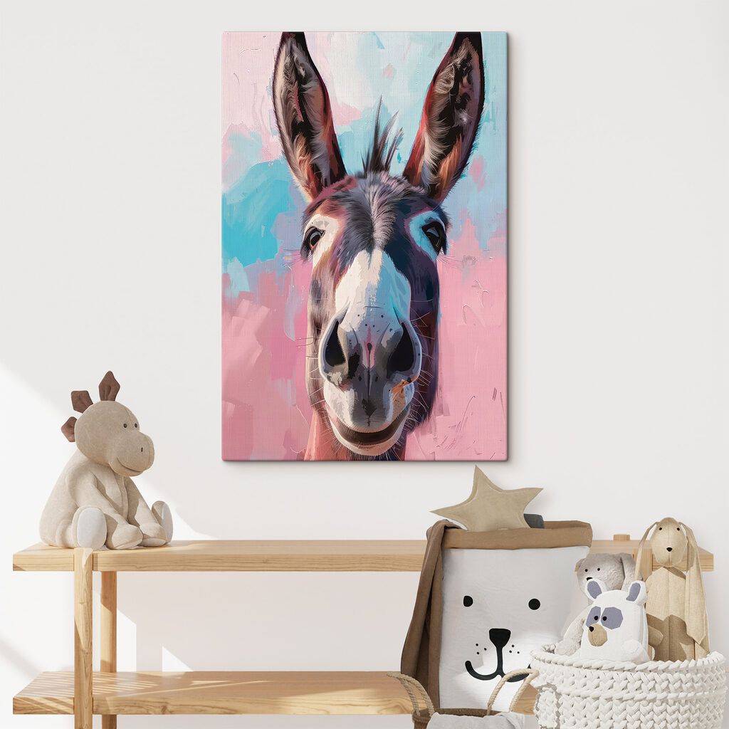 Burro contra fundo rosa — interior 1
