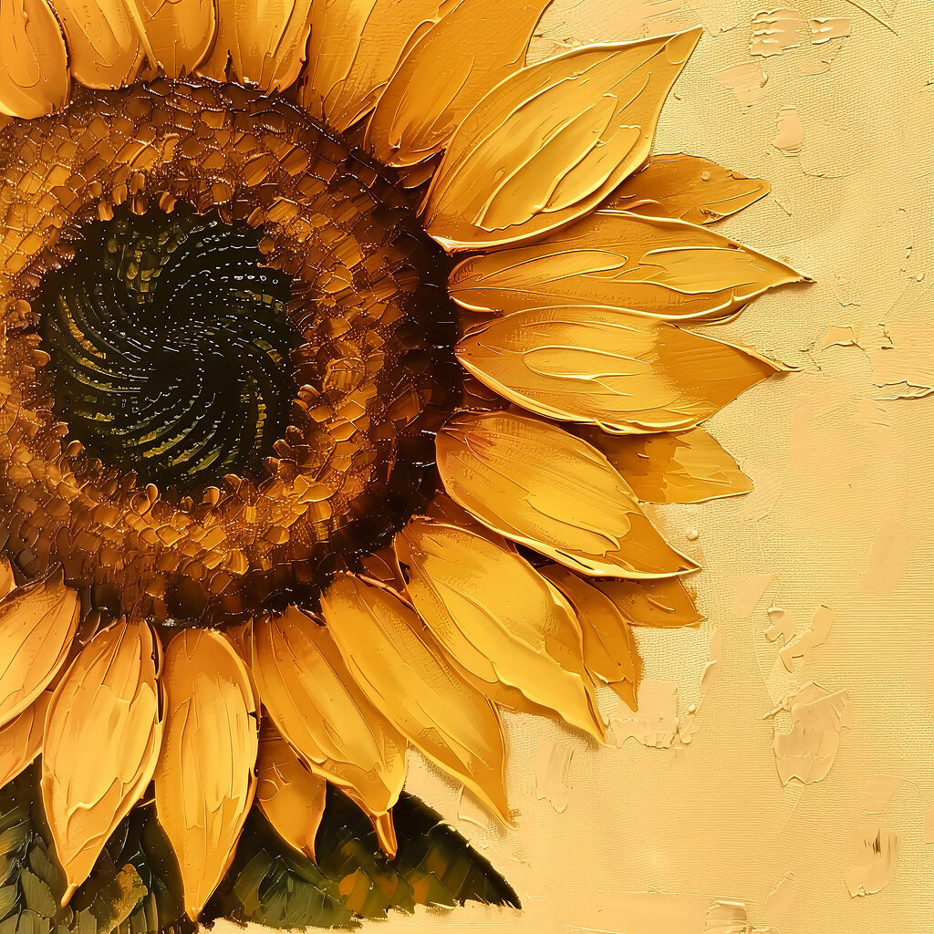 Girassol sobre amarelo quente — design completo