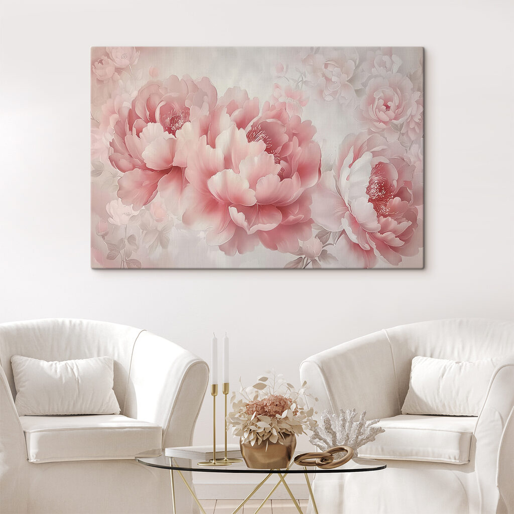 Peónias em rosa suave — interior 1