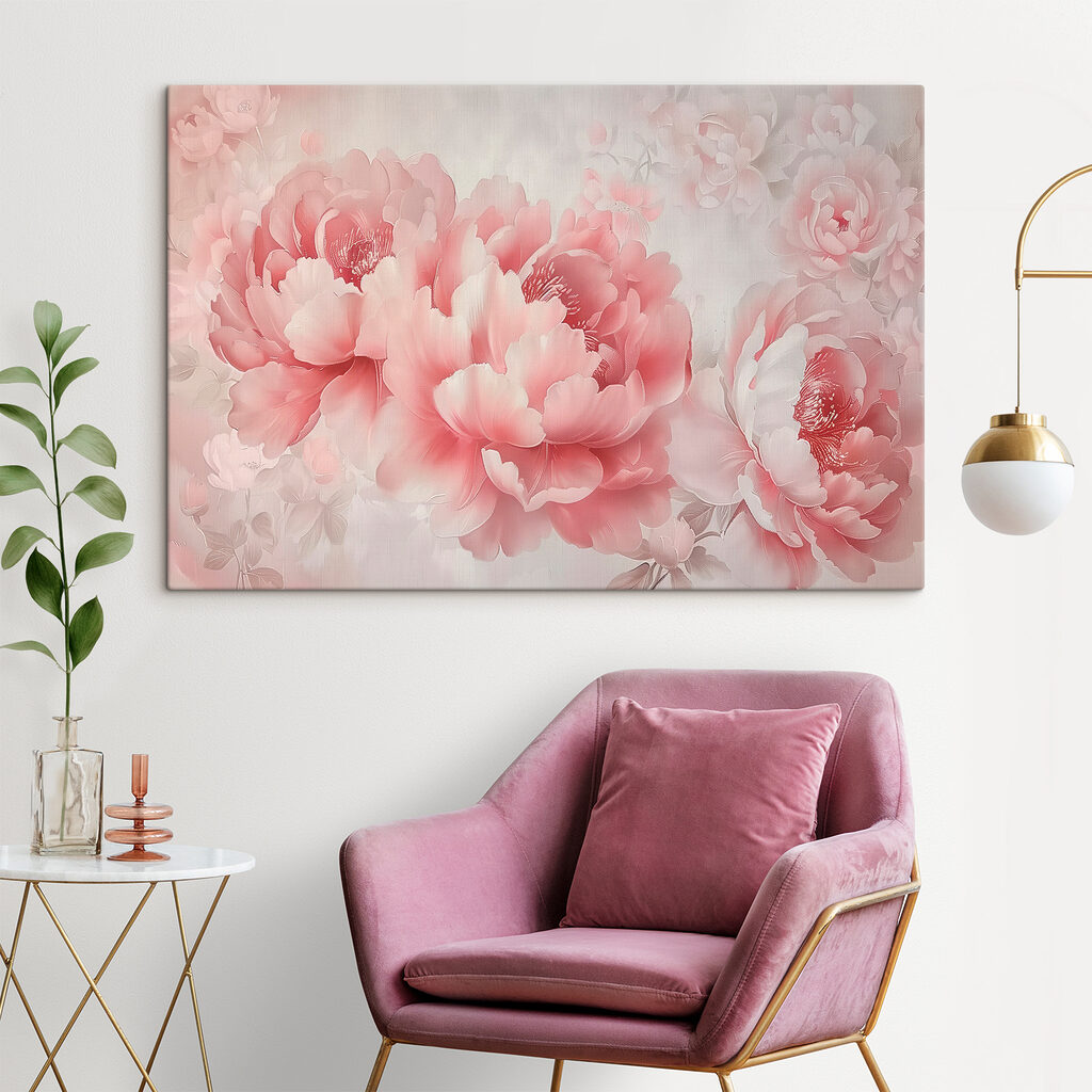 Peónias em rosa suave — interior 2