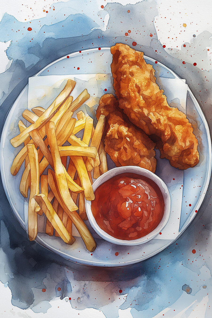 Batatas fritas com molho — design completo