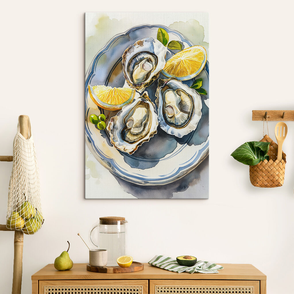 Três ostras sobre azul — interior 2
