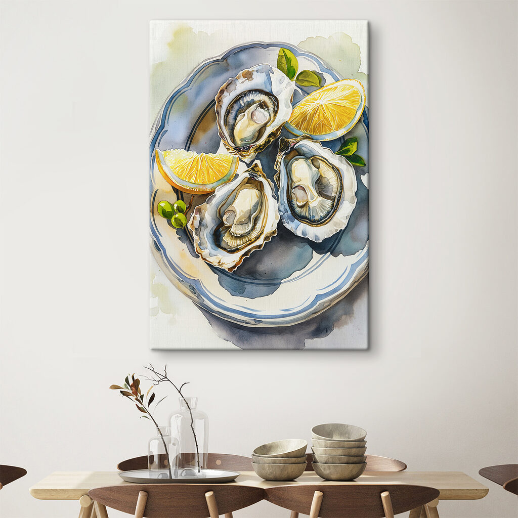 Três ostras sobre azul — interior 3