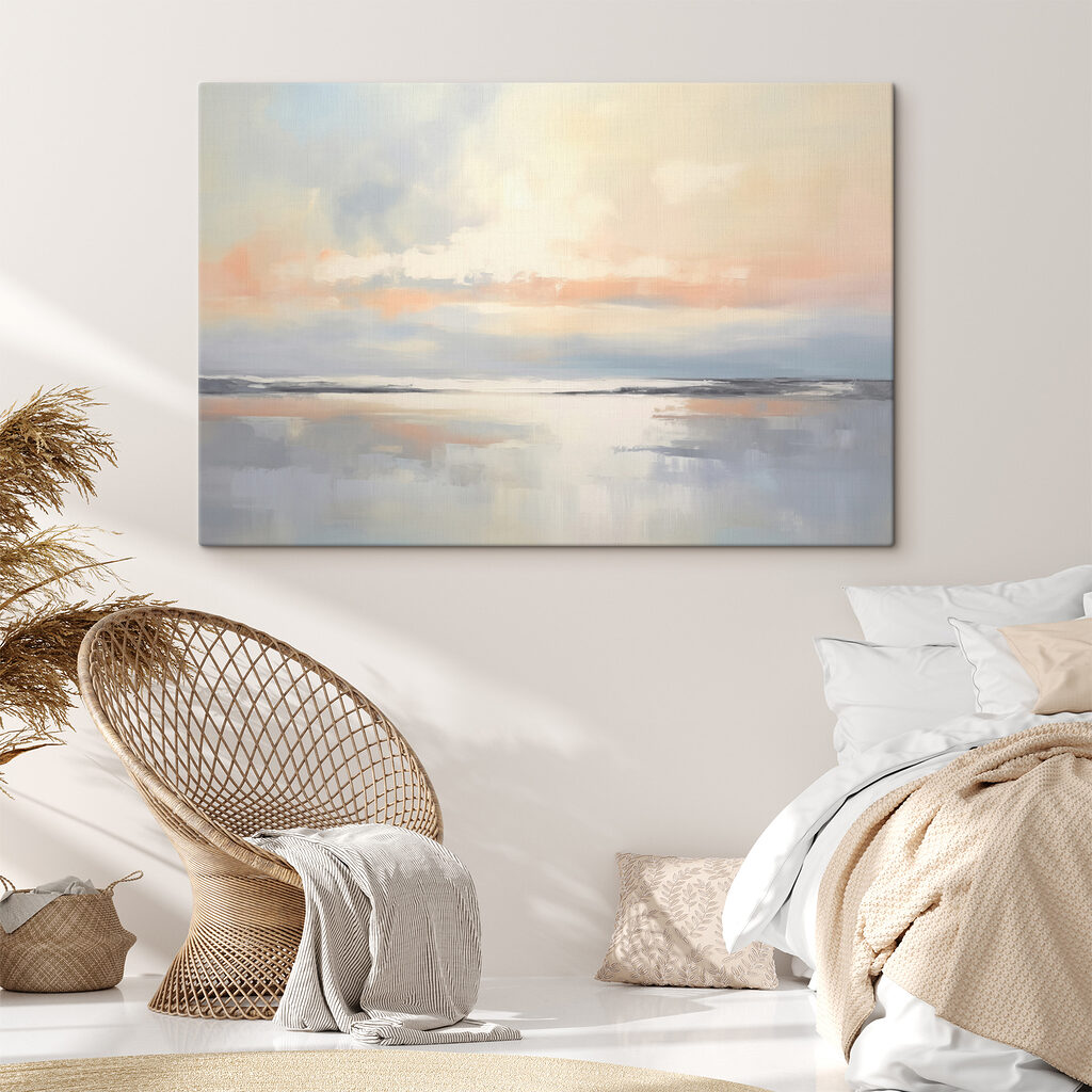 Horizonte em tons pastel num interior