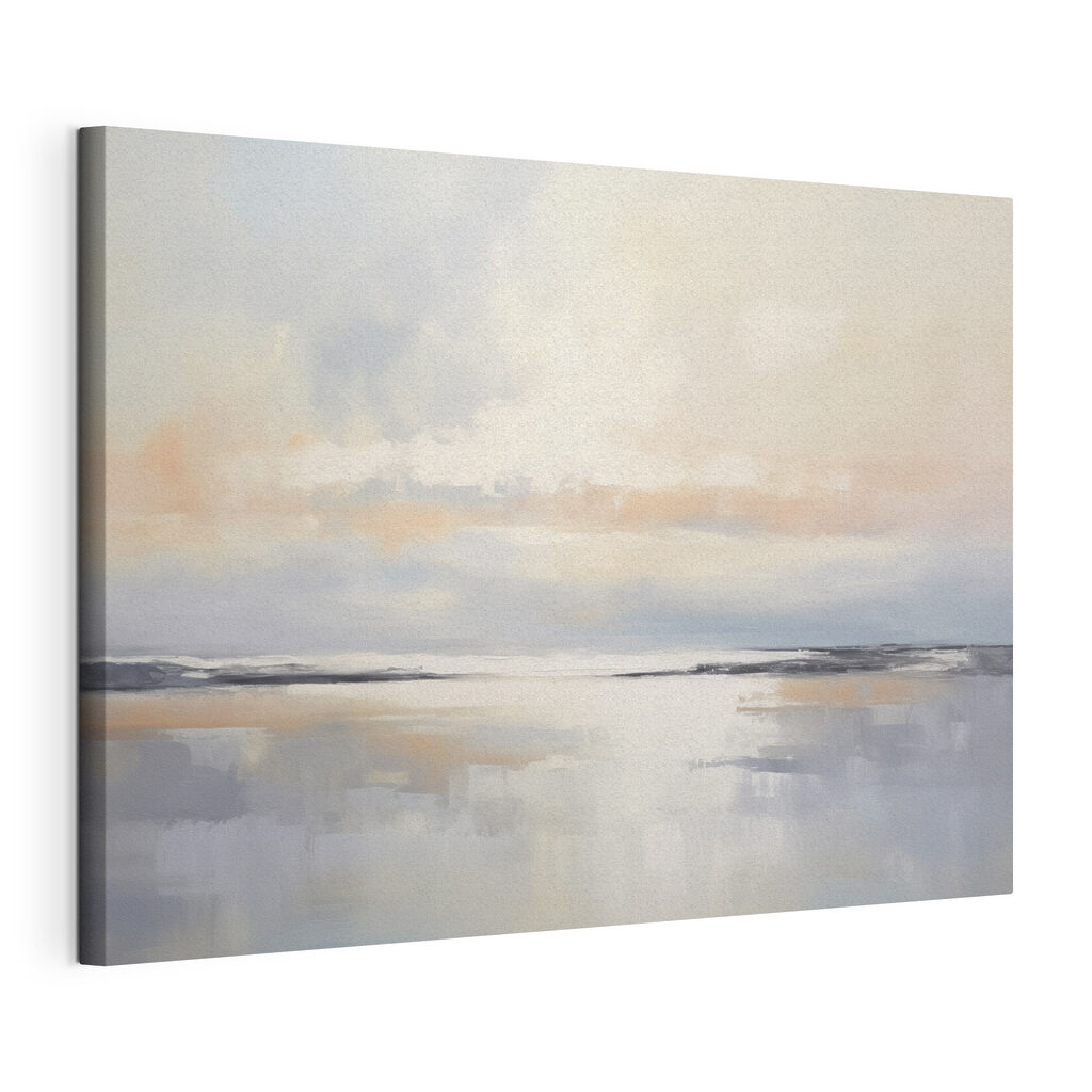 Horizonte em tons pastel, tela esticada e borda contínua